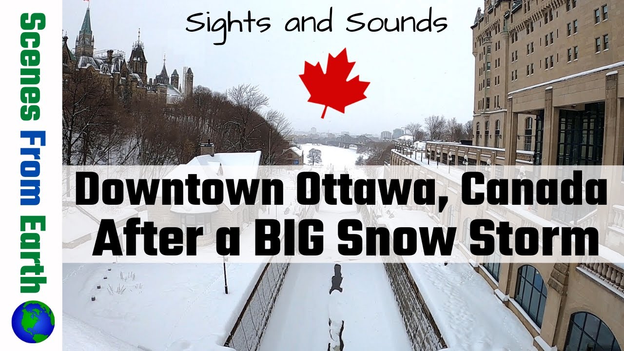 Downtown Ottawa After a BIG Snow Storm || Winter in Canada || HD and pure sound