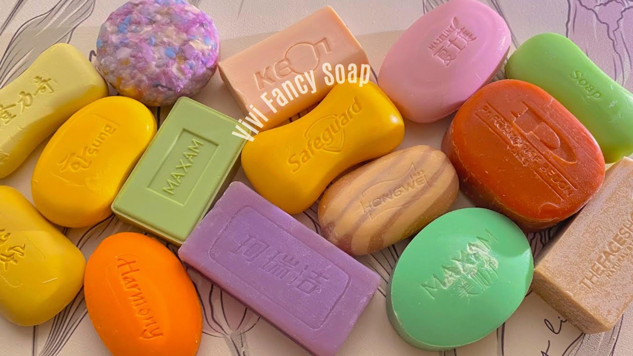 ASMR Soap Cutting/Dry Soap Cutting ASMR/Satisfying Sound ASMR/No Talking/Crunchy Colorful Soaps