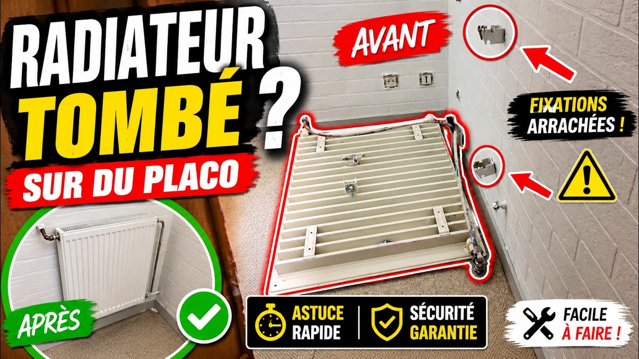 Comment refixer un radiateur tomb&eacute; sur placo ? Astuce rapide et s&eacute;curit&eacute; garantie