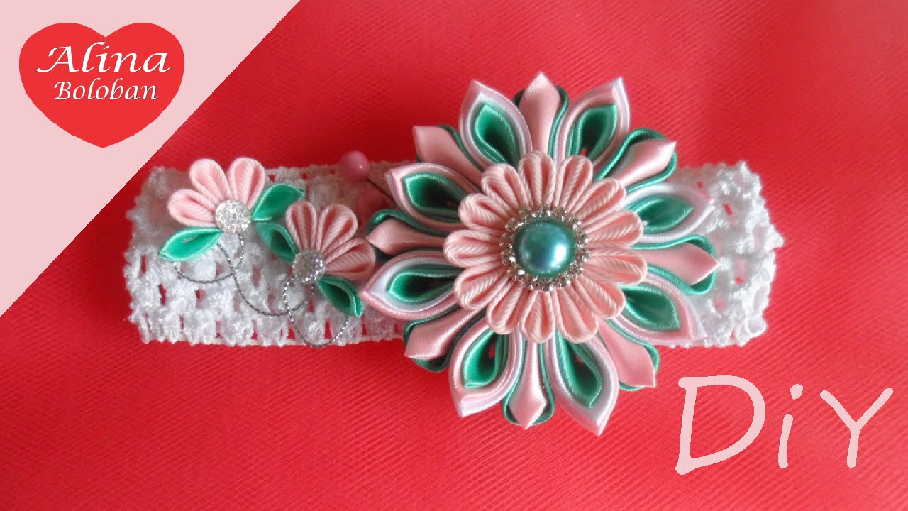 Розовый Рассвет. Мастер класс Канзаши / Pink Dawn. Master Class kanzashi. Diy