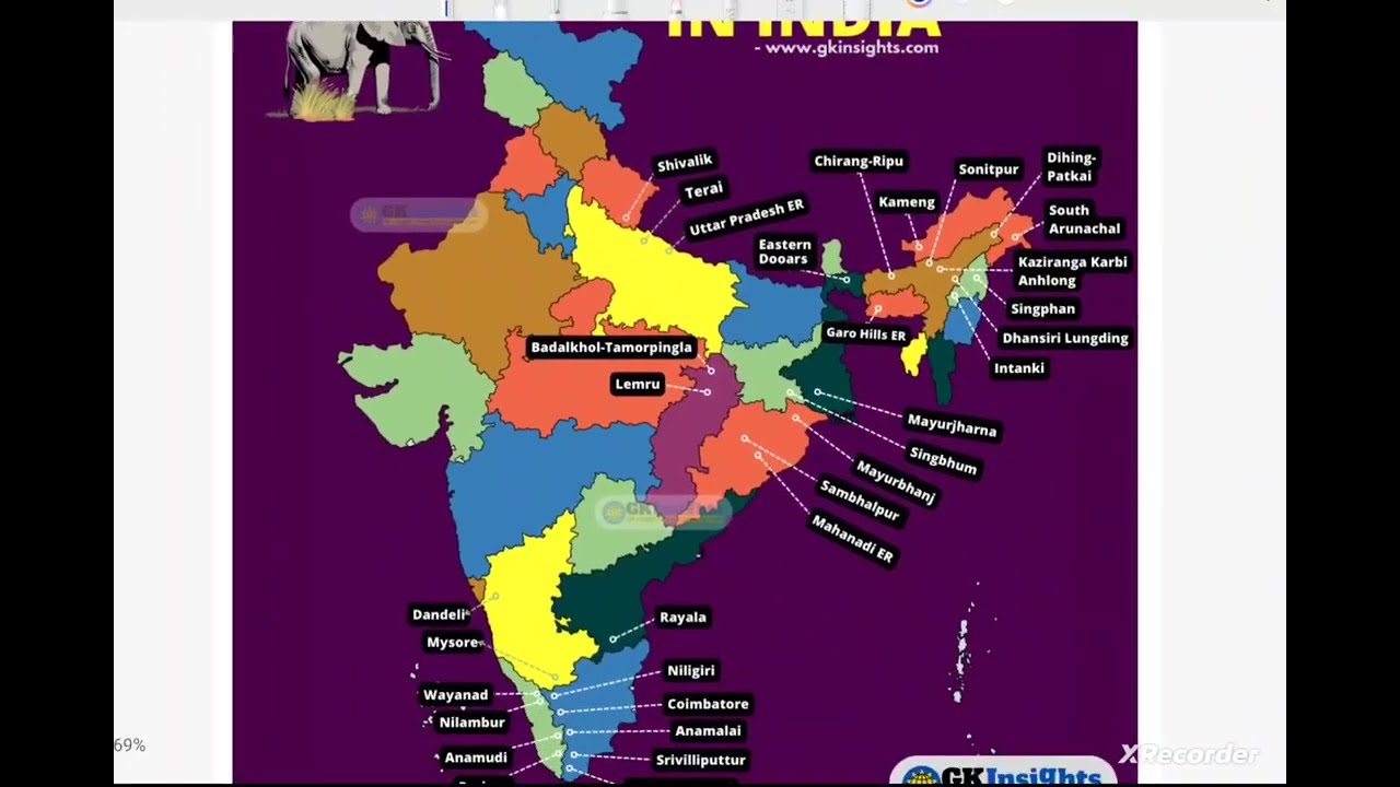Elephant Reserves in India.
