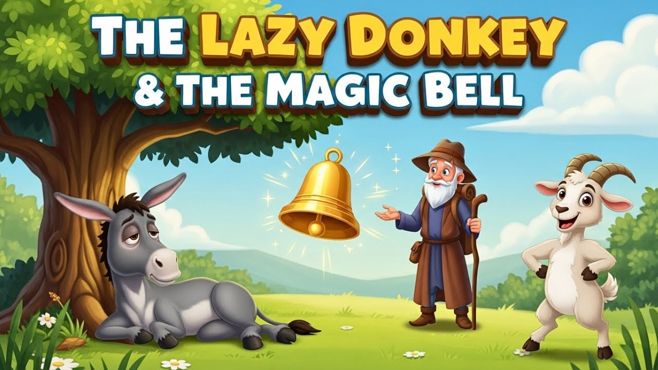 The Lazy Donkey and the Magic Bell 🛎️| Kids Moral Story| Tales for tiny hearts