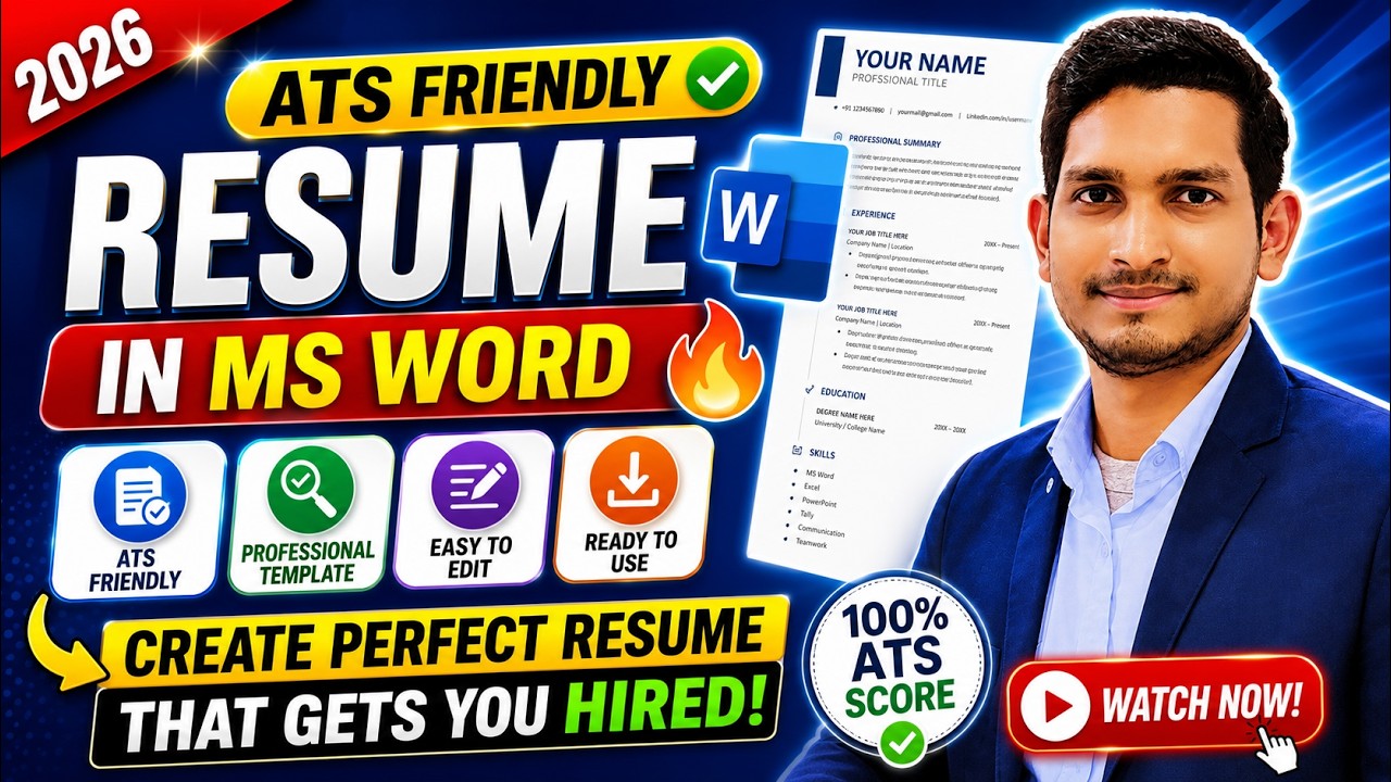 How to Create Resume in MS Word | Resume Kaise Banaye | ATS Friendly Resume in MS Word