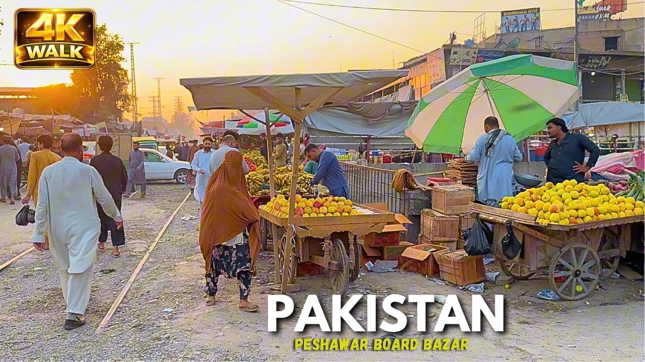 Внутри рынка Board Bazar в Пешаваре 🇵🇰 | Пешеходная экскурсия (4K) | Афганский рынок и уличная еда