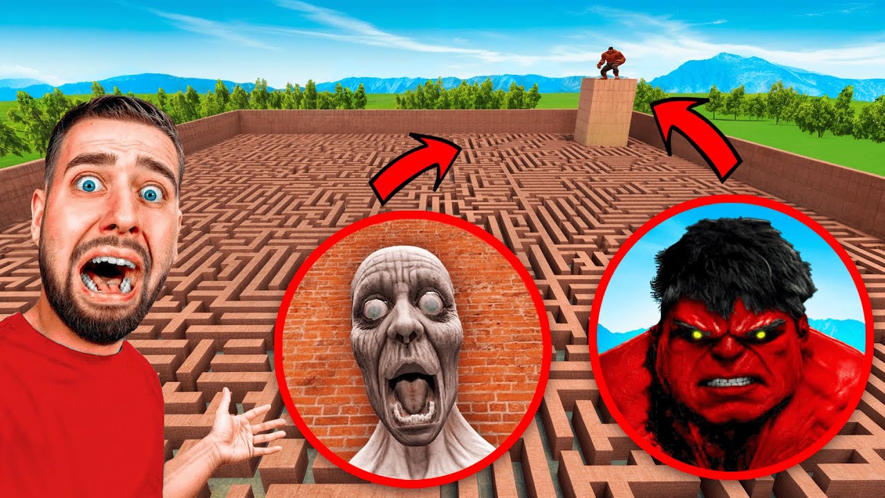 RED HULK vs L’HOMME ÉTRANGE SCP 096 Dans Un LABYRINTHE !!