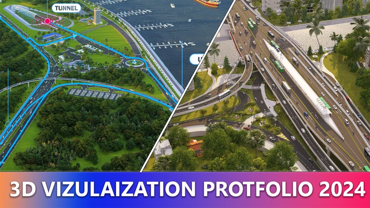 3D Visualization Portfolio 2024 | Road, Bridge, Tunnel, BRT, Exterior and Interior Animation