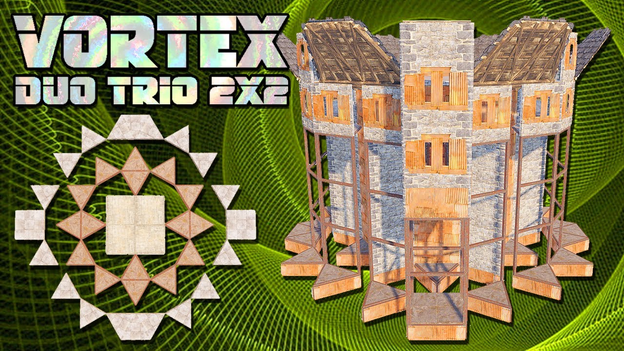 VORTEX 2x2 • Twin Bunker • Wide Gap • Duo/Trio/Quad Base • RUST