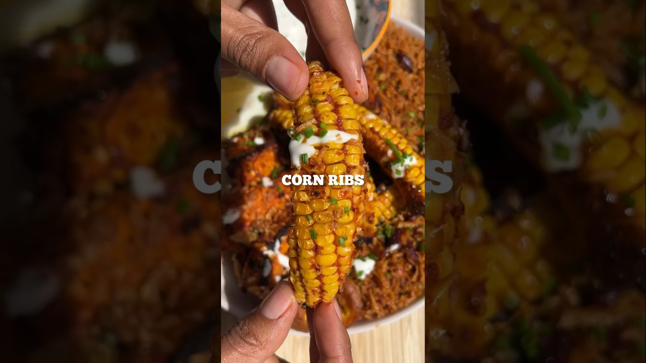 CORN RIBS 🌽 recipe on IG/TT #corn #ribs #bbq #recipe #vegan #summer #snacks #healthy #healthyfood