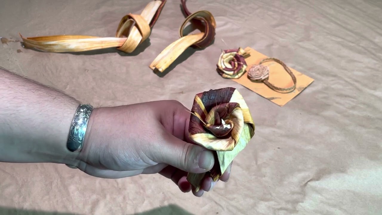 Stacey Williams (Tlingit) At Work, Cedar Bark Rose