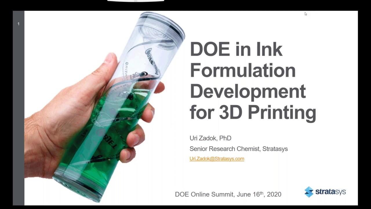 Use of DOE for 3D Printer Ink Formulation Development