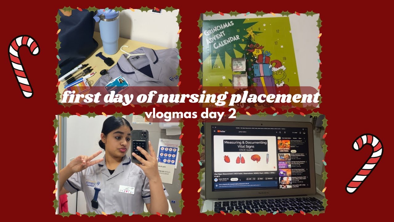 first day at placement nursing vlog | Vlogmas Day 2 🎄🎁