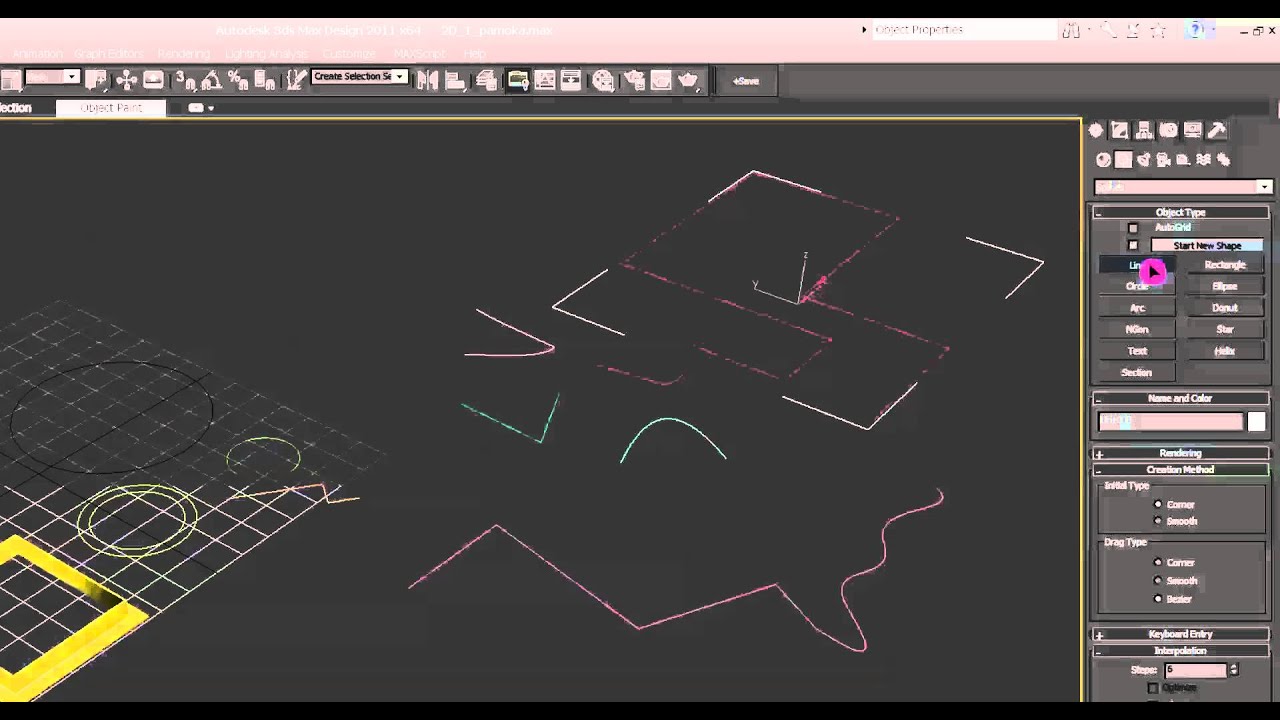 3D Max Design 2D modeliavimas 1 pamoka Shape ir Spline analizė