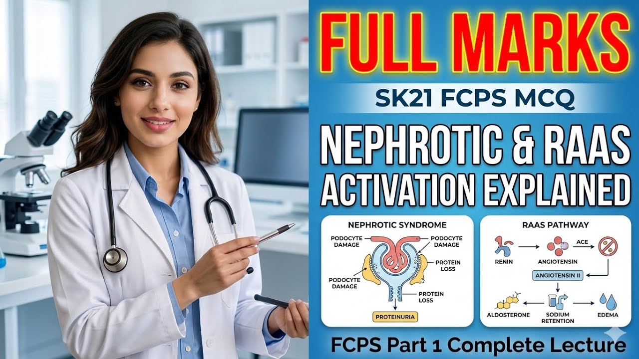 SK21 FCPS MCQ related to Nephrotic Syndrome & RAAS Activation Explained |  for FCPS Part 1