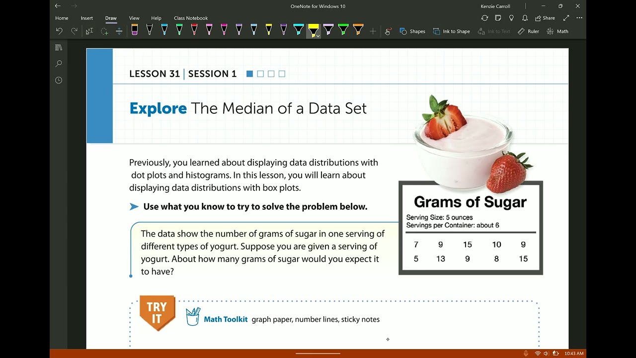 Lesson 31: Session 1 - Explore The Median of a Data Set