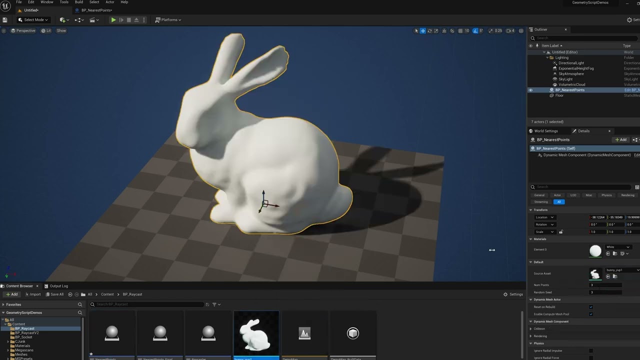 UE5 Geometry Script - Nearest Point on Mesh with BVH