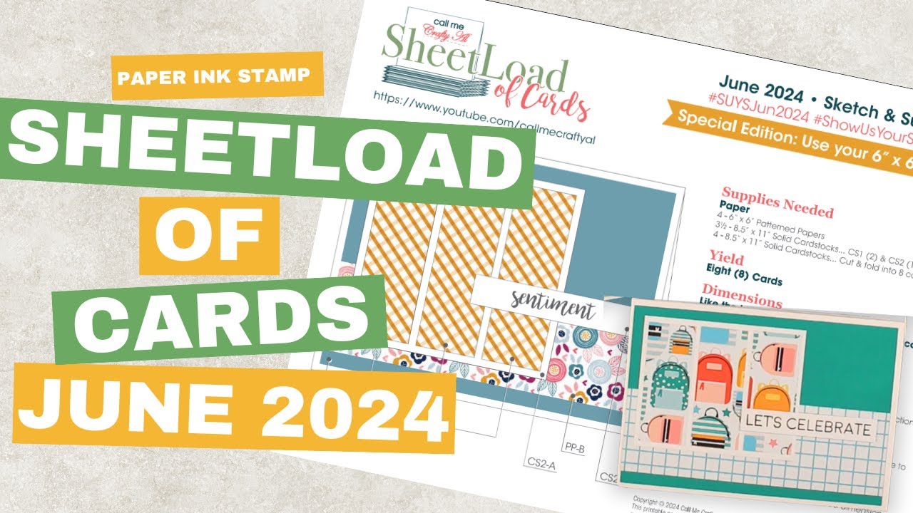 June 2024 SheetLoad of Cards // Using Back To School Paper Pad