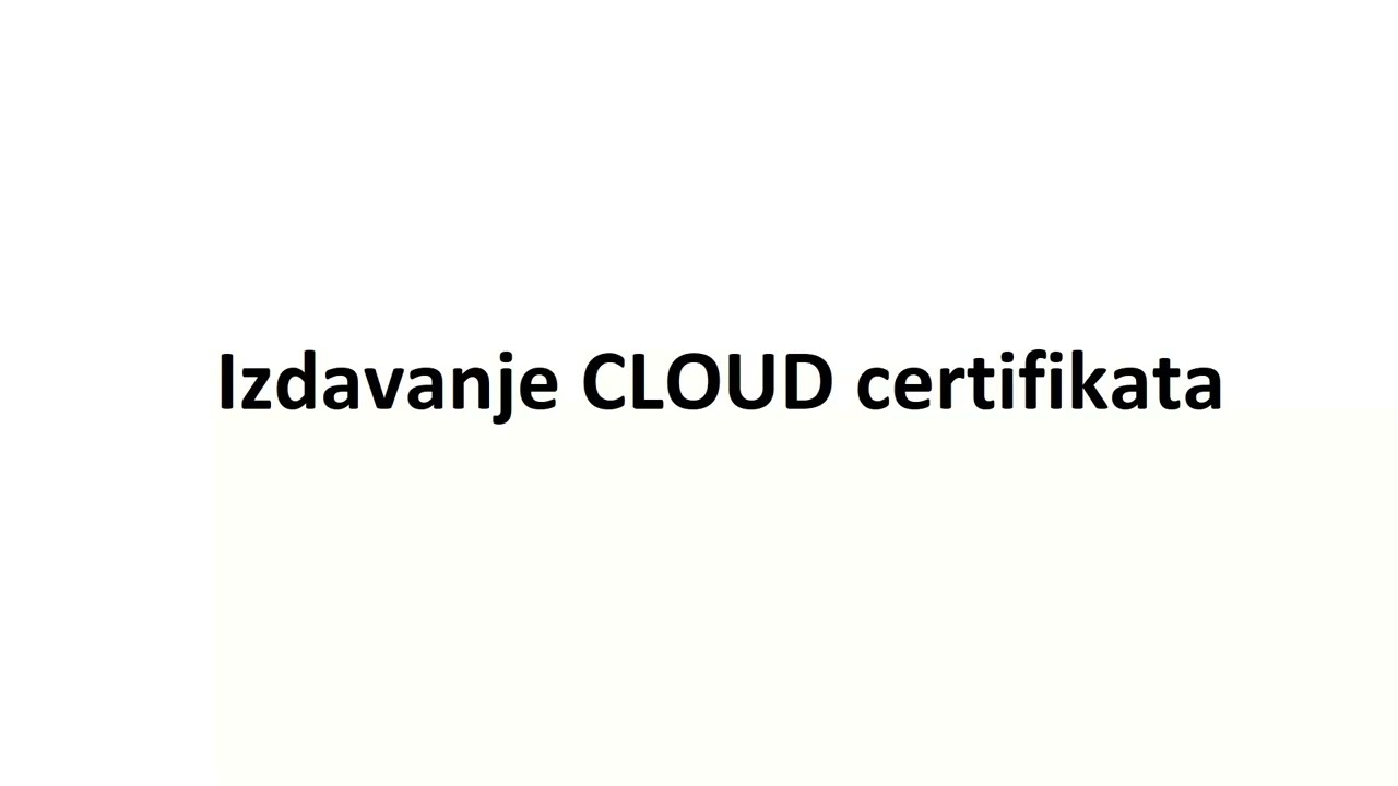 Izdavanje Fina Cloud certifikata