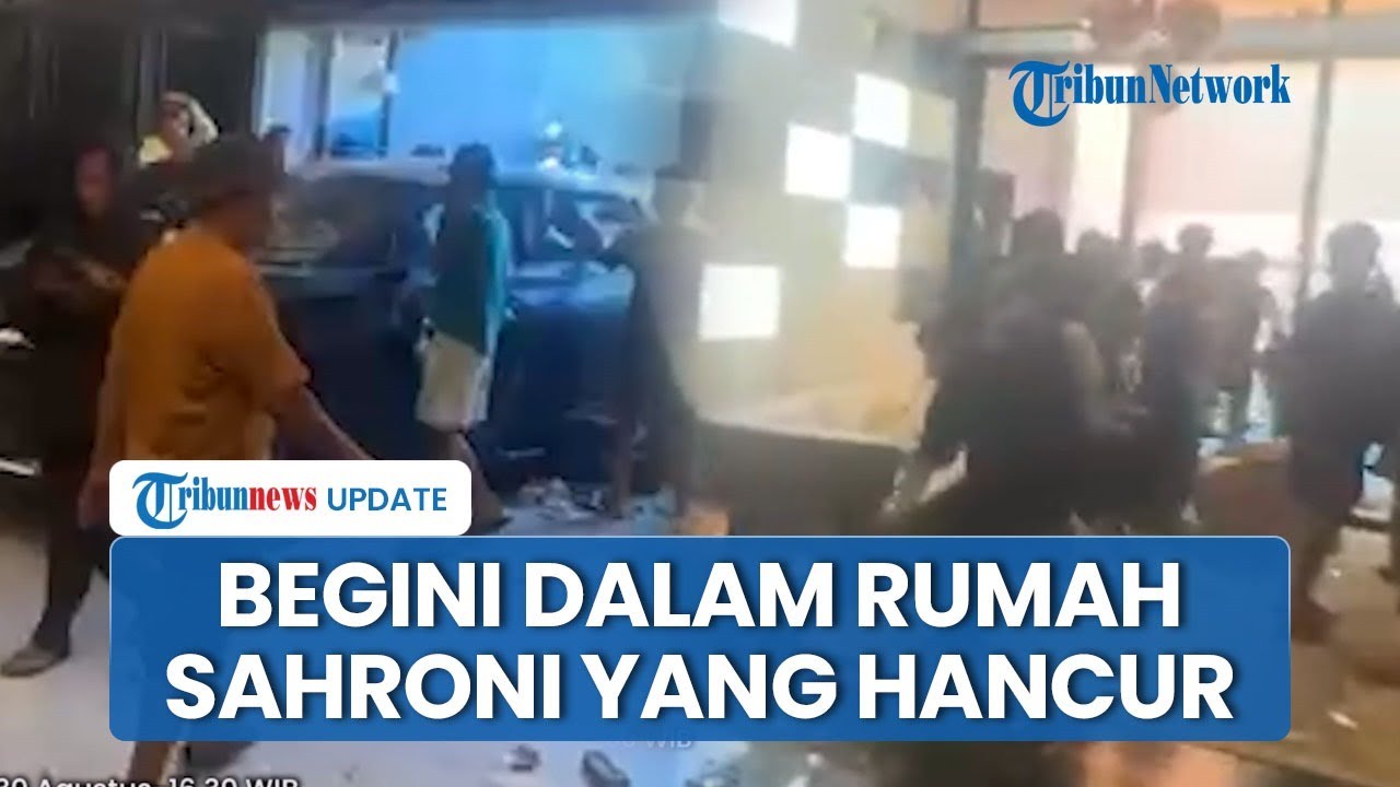 PENAMPAKAN Dalam Rumah Anggota DPR Ahmad Sahroni yang Dihancurkan Massa, Mobil Mewah Lexus Remuk