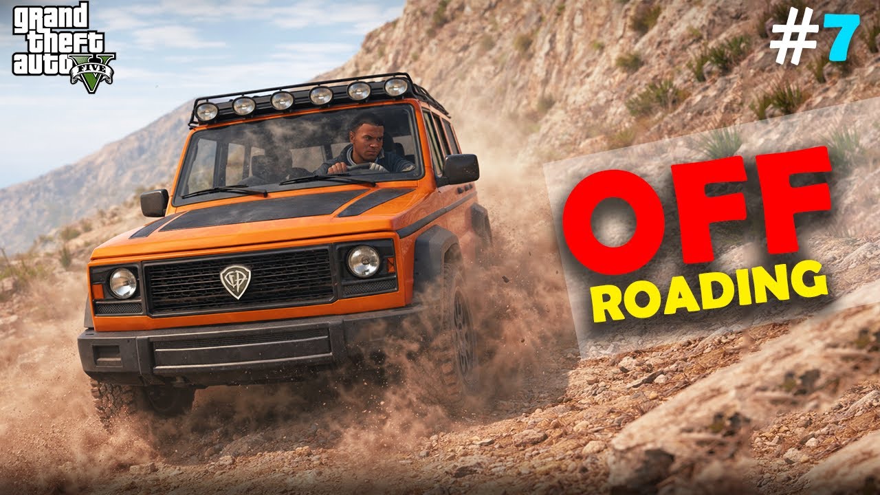 Franklin goes off roading with his car in GTA 5