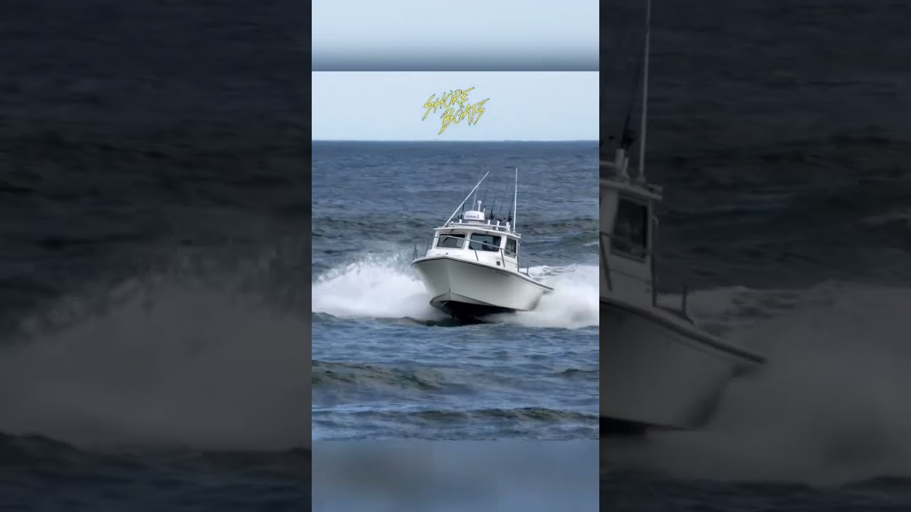 Parker boat versus big swells at Manasquan inlet! 🌊