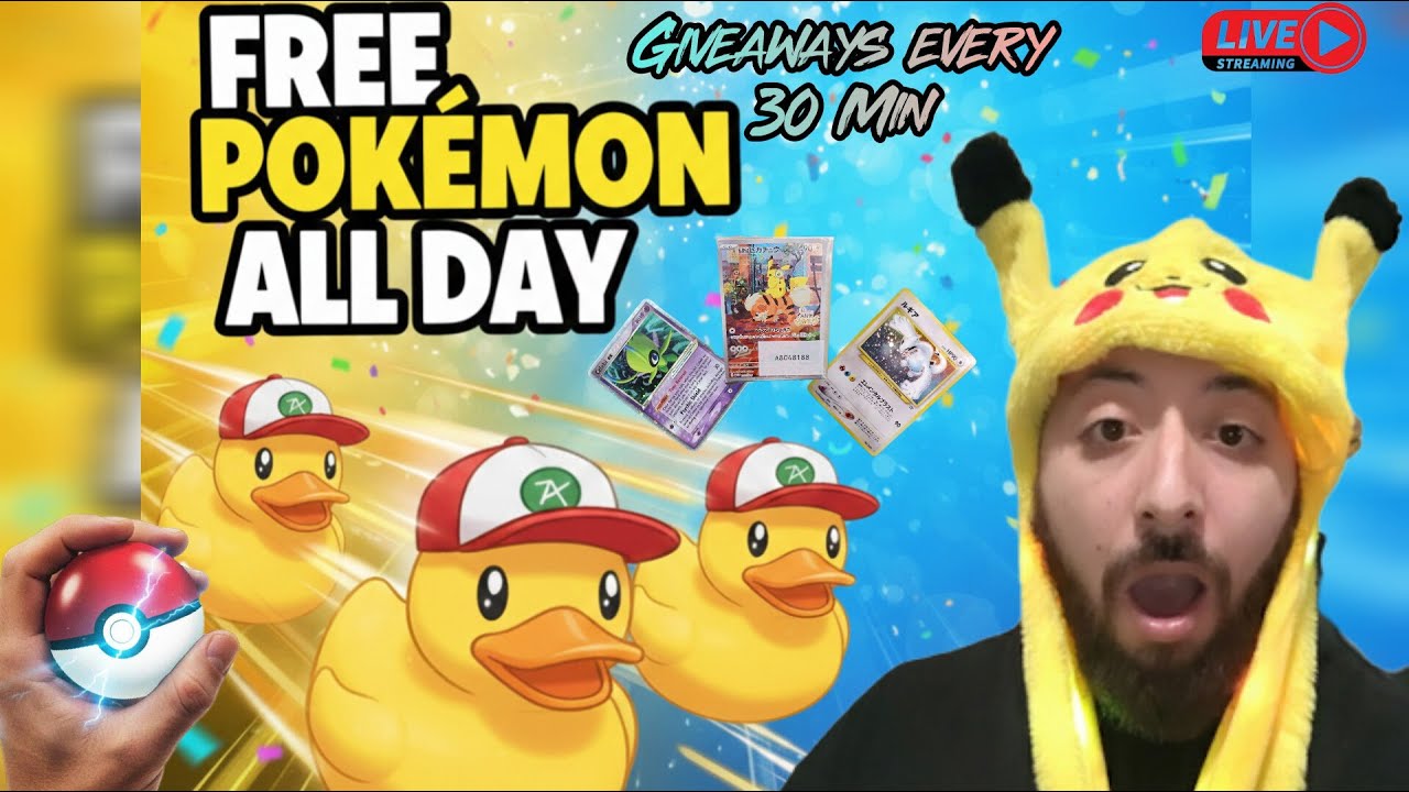 FREE Pokémon Giveaways ALL DAY 🦆 | Duck Races Every 30 Minutes!