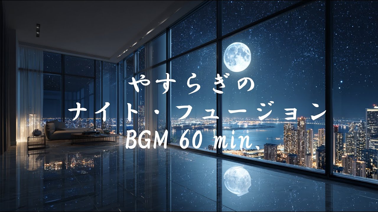 やすらぎの ナイト・フュージョン BGM 60 min.｜一日の疲れの癒し｜穏やかナイト・フュージョン  ｜夜の空間に漂うFusion Wave｜就寝前のまったり時間