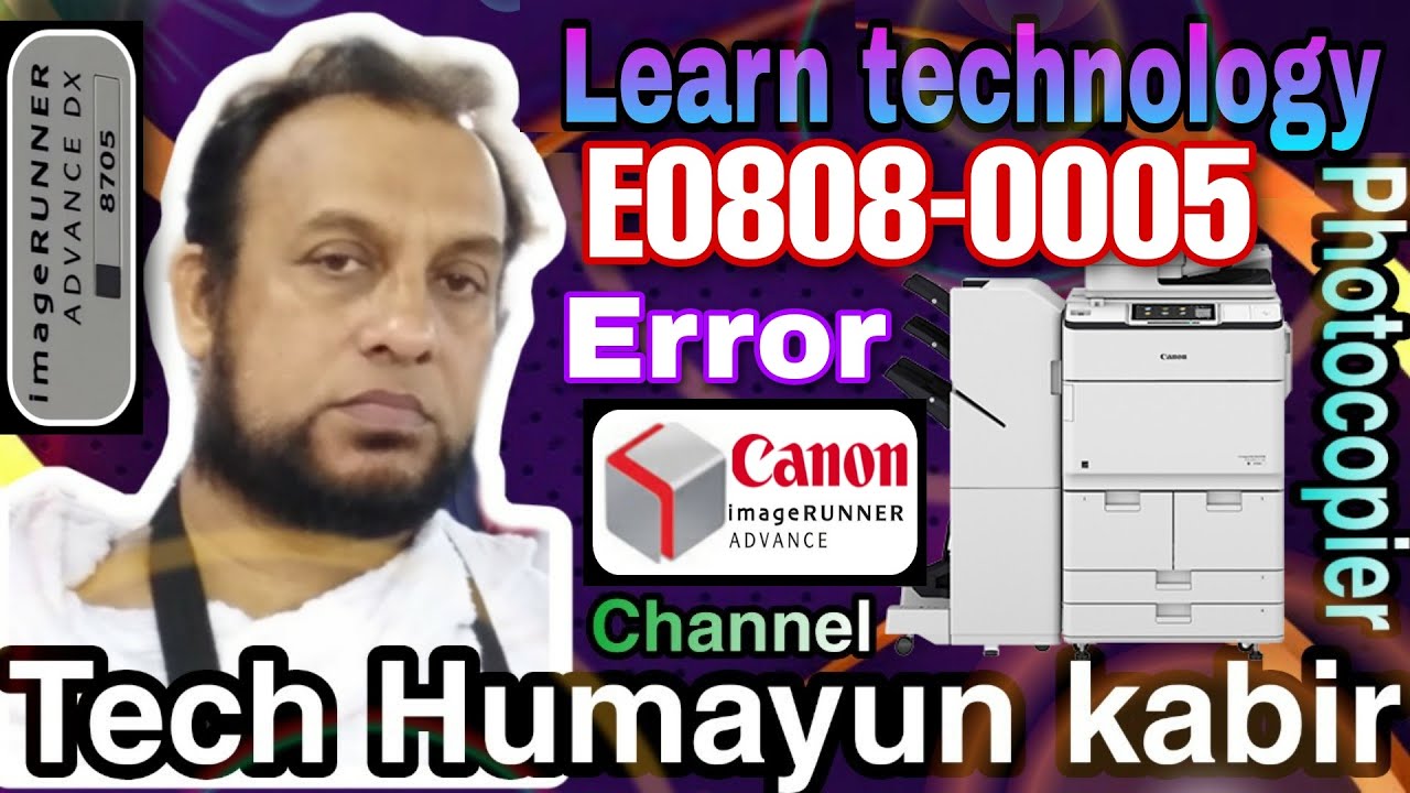How to resolve E808-0005 error code content Canon imageRUNNER ADVANCE DX 8705 #canon #subscribe