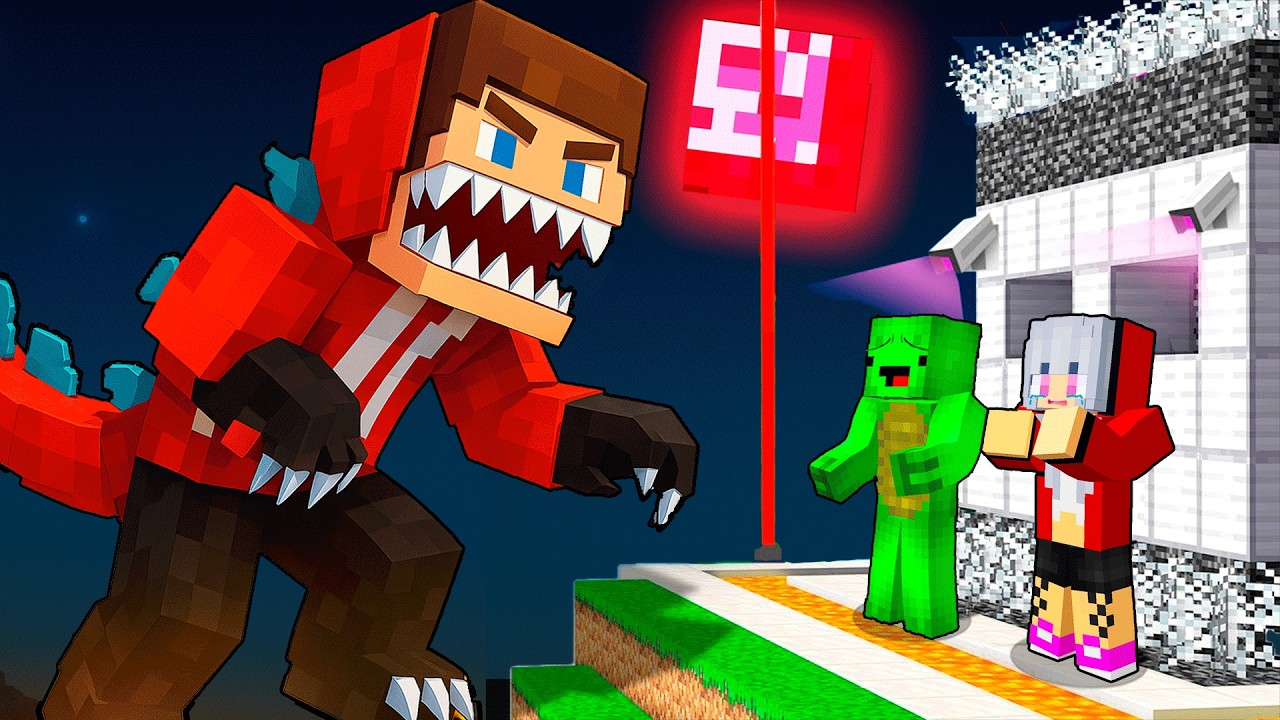 JJ GODZILLA VS Security House - Maizen Minecraft Animation