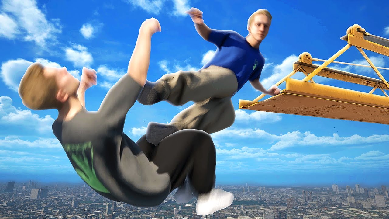 Сбрасываю друга с крана - STORROR Parkour Pro