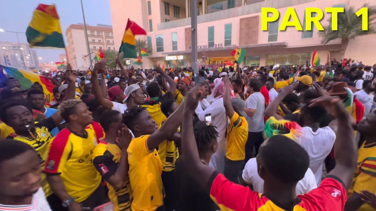 WATCH Ghana Black Stars Supporters Celebrating on Streets of Qatar | World Cup 2022 🏆| Nov. 18, 22