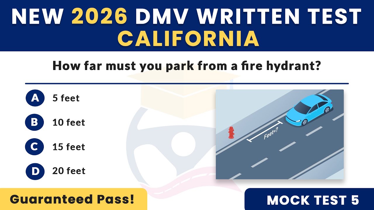 California DMV Written Exam 2026 | CA Driving Permit Test | DMV Written Test Practice | Mock Test 5