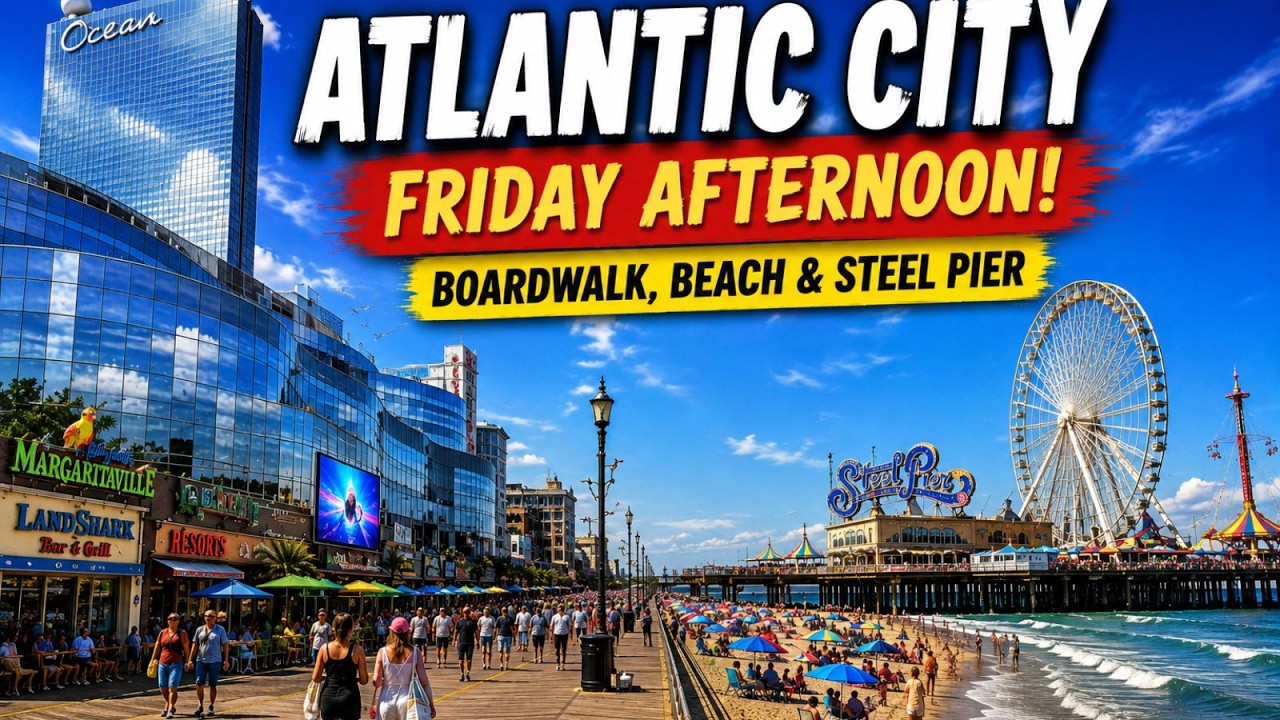 I Didn&rsquo;t Expect Atlantic City to Look Like This! 😲 Friday Boardwalk, Beach & Steel Pier Walk 4K