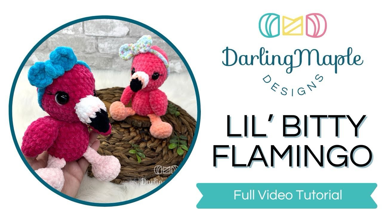 Lil’ Bitty Flamingo - Free No Sew Flamingo Crochet Pattern / Full Video Tutorial / Amigurumi