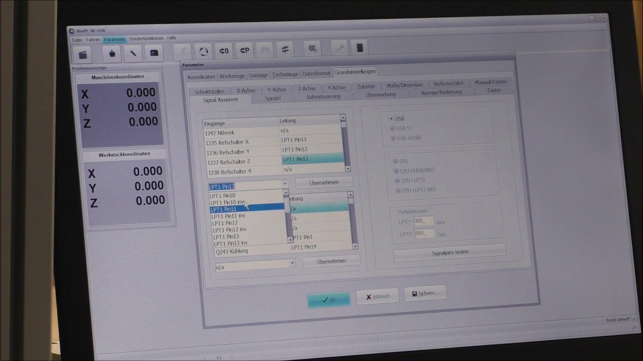 Lehrfilm 7 Maschinenbedienung Einrichtung WinPC-NC MechaPlus CNC Maschinen