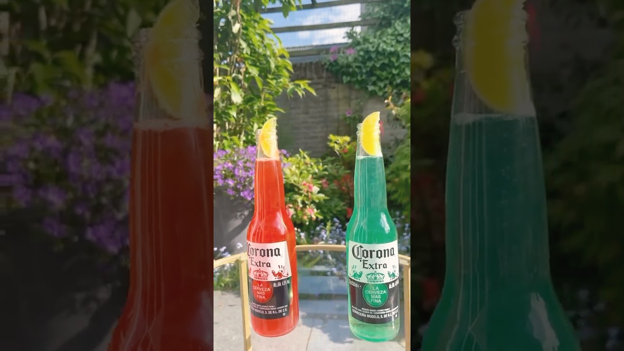 Corona Sunrise ❤️ or Corona Blue Lagoon 💙 #tequila #corona #cocktails