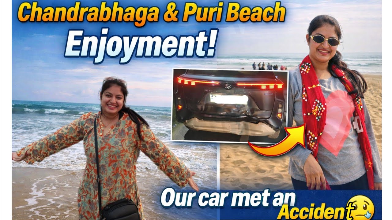 Our Car met an accident on the way from Chandra bhaga beach to puri | Konark | Puri | Beach | Odisha