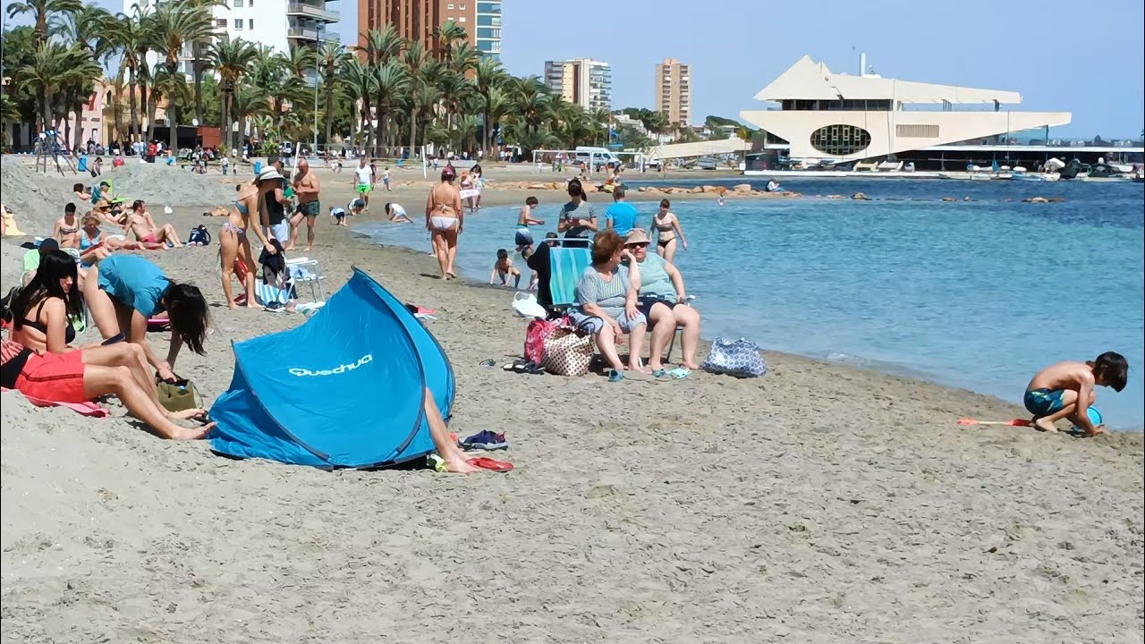 The beginning of the swimming season in Santiago De La Ribera