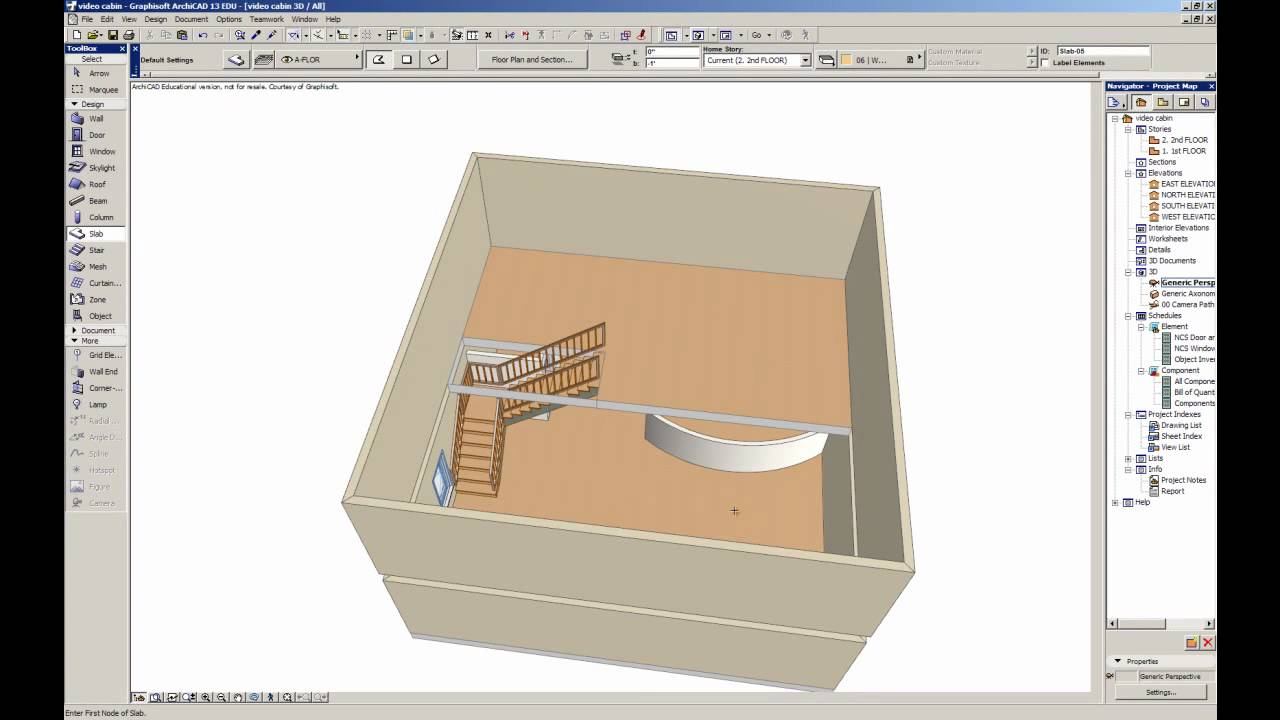 Using Slabs to Add Floors in ArchiCAD