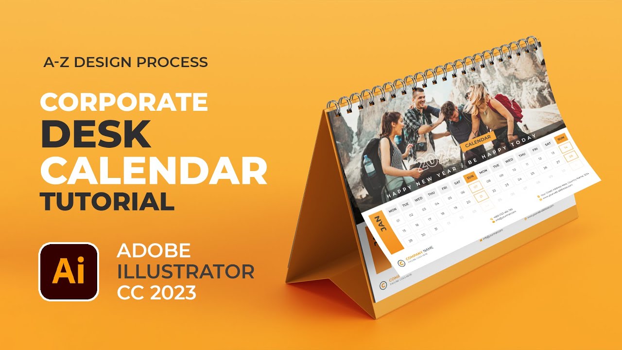How To Make A 2024 A5 Desk Calendar Design In Adobe Illustrator CC 2023