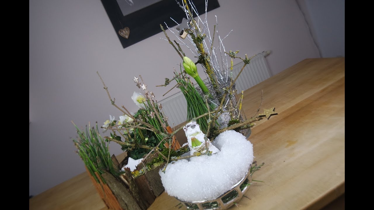 Weihnachtsdeko mit Amaryllis im Glas und Christrosen, drei Dekotipps | Blumen und Dekoration