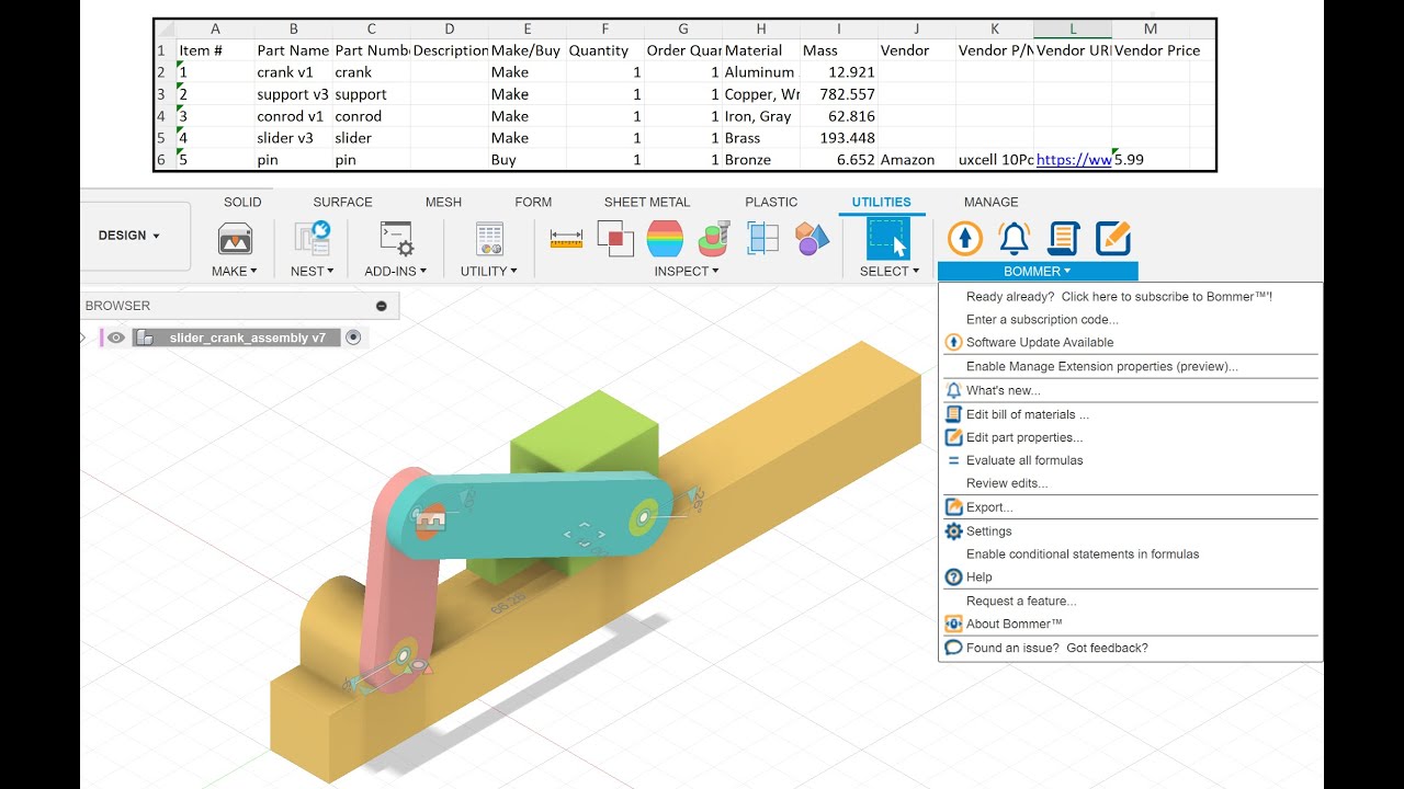 Fusion 360: спецификация