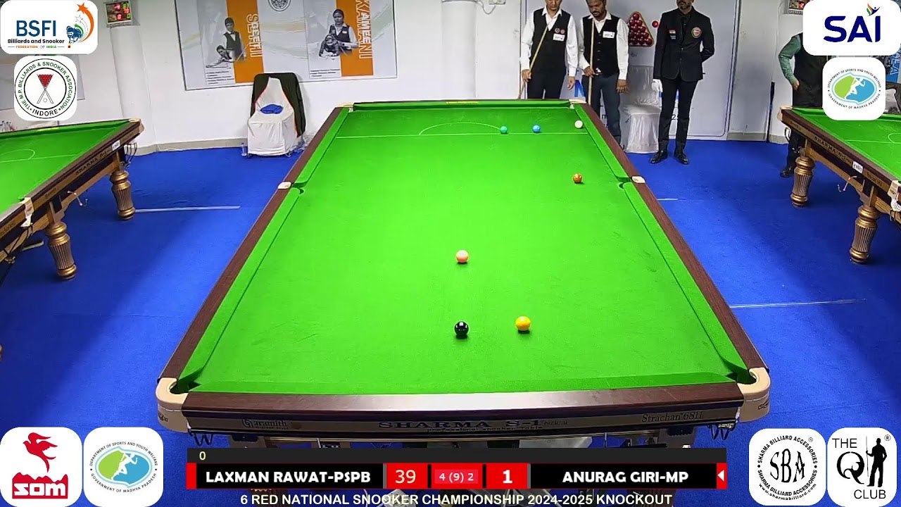 LAXMAN RAWAT-PSPB v/s ANURAG GIRI-MP 6 RED NATIONAL SNOOKER CHAMPIONSHIP LAST 32