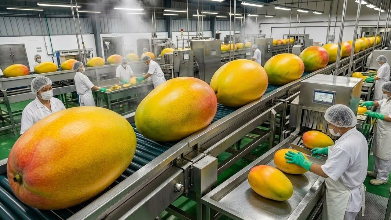 Inside a Modern Mango Factory: From Fresh Mango to Delicious Desserts (The Whole Process)