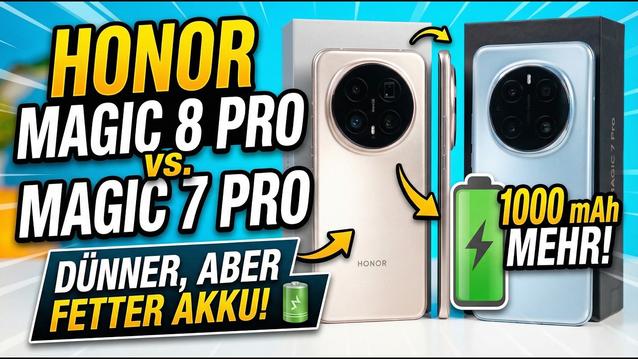 Honor Magic 8 Pro vs. Magic 7 Pro: Wenn der Nachfolger abnimmt, aber der Akku fetter wird! 🔋