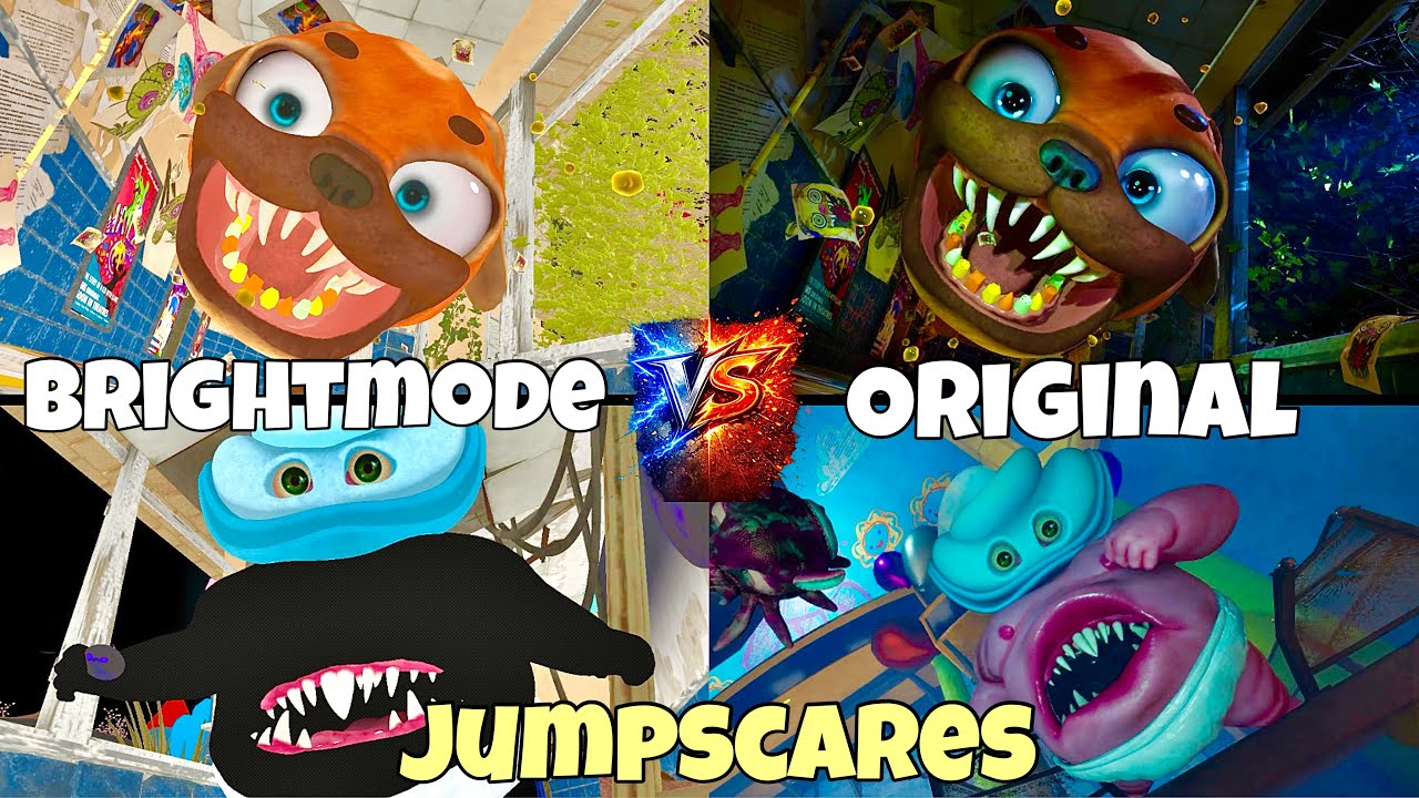 Dark Pals: The 1st Floor - Bright Mode vs Original All Jumpscares Comparison