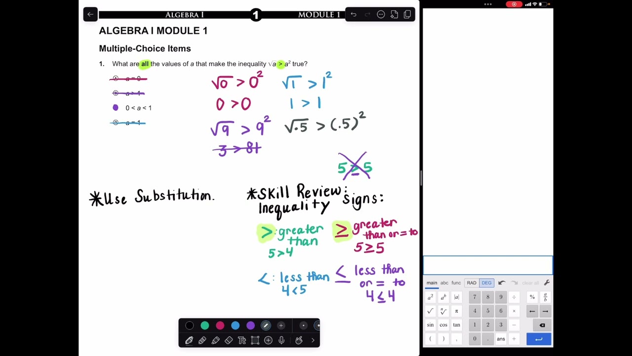 Algebra 1 Keystone Review 2024-2025 Module 1 Q1-2