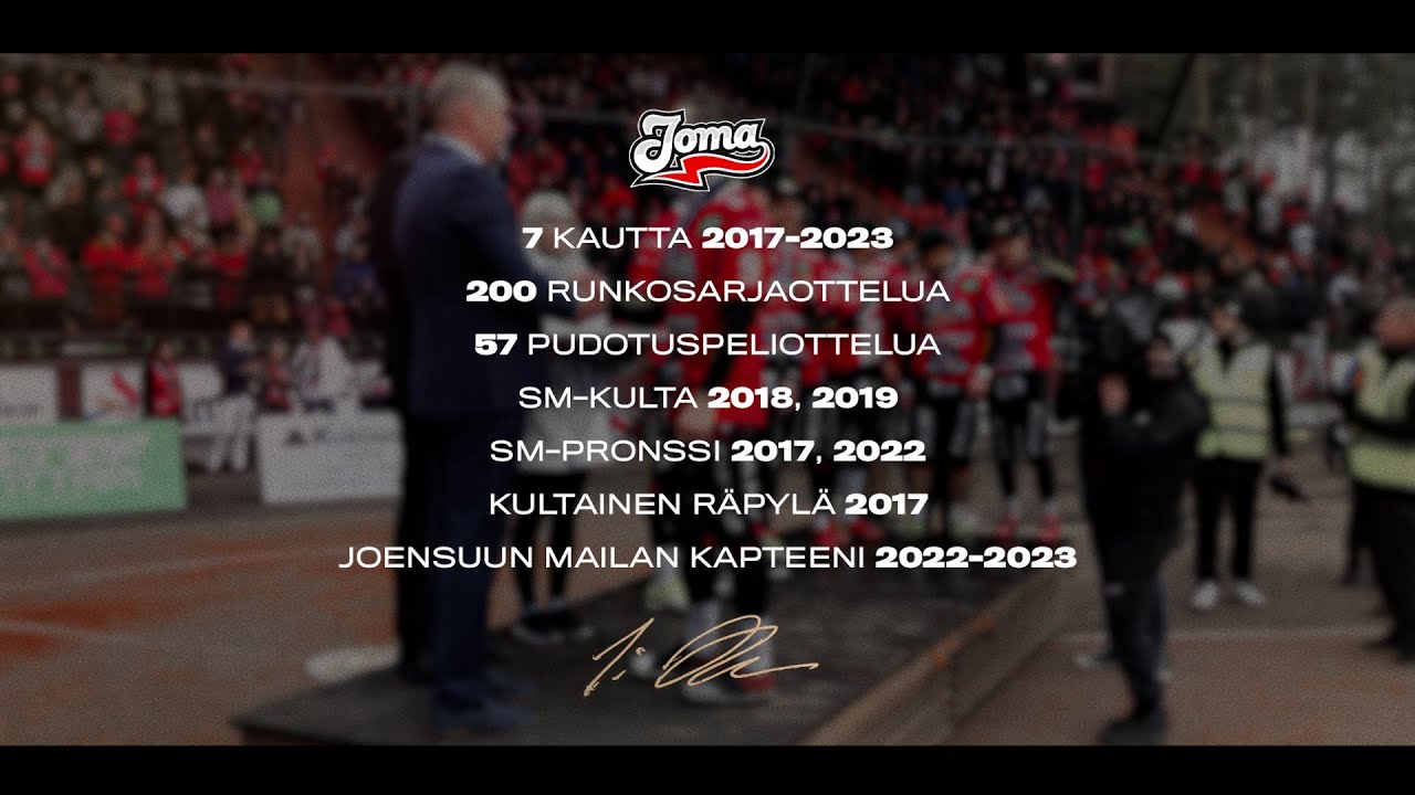 Kiitos unohtumattomista hetkistä JoMa-paidassa, Iiro Kuosa!