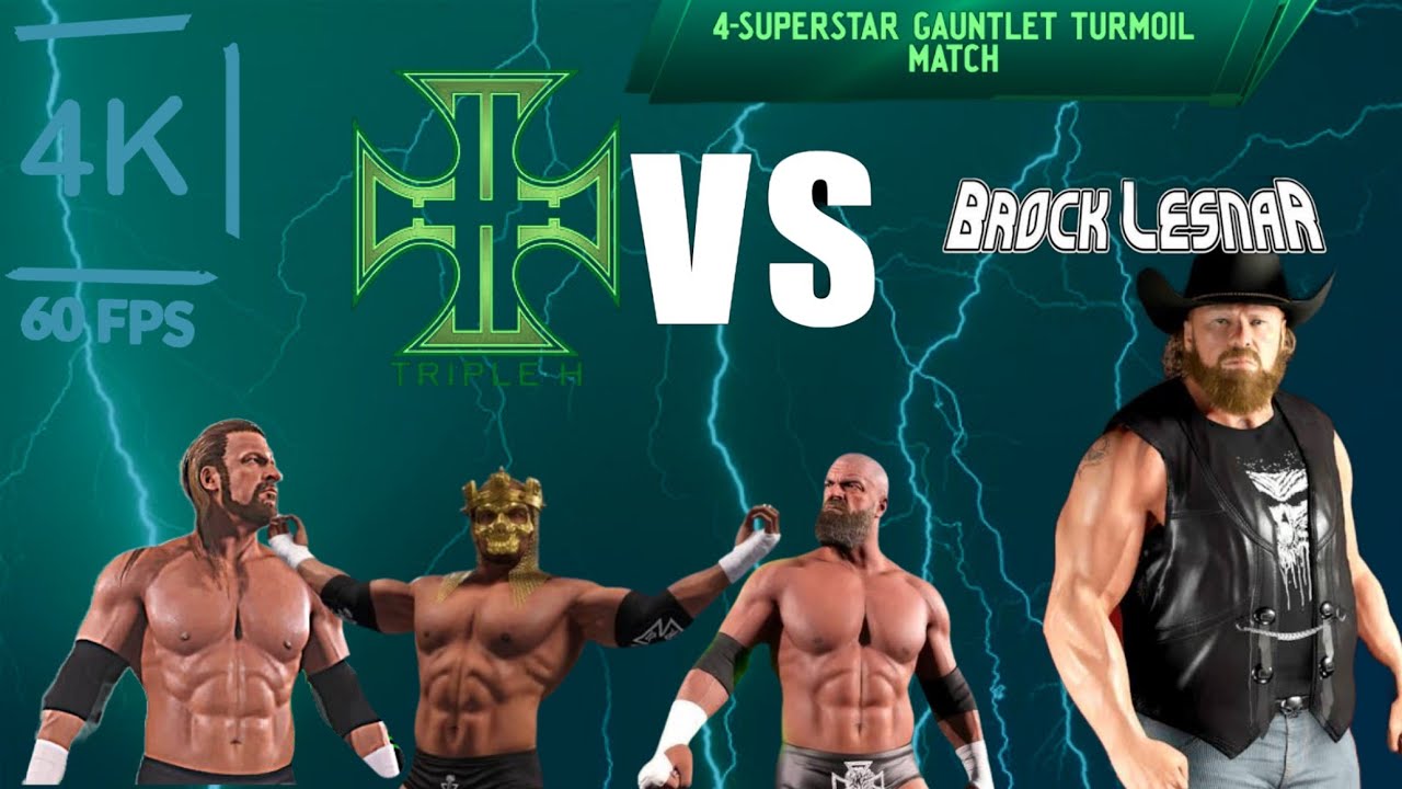 Wwe 2k25| Gauntlet Turmoil | Brock Lesnar vs The Game Triple H [4k60Fps]