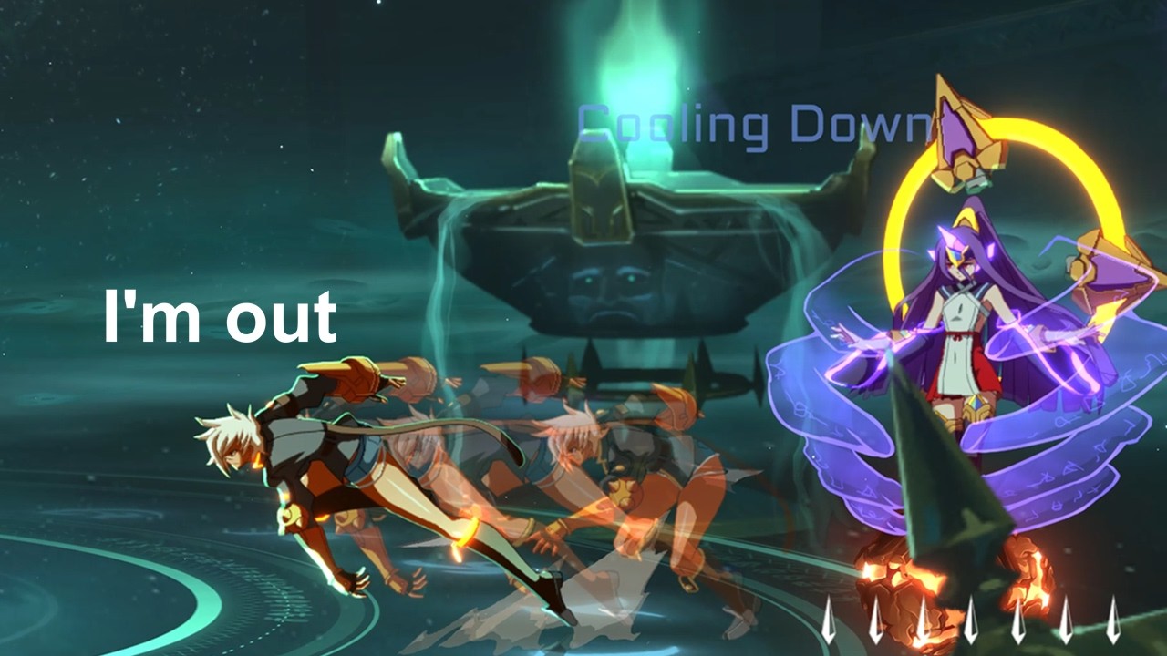 Bullet escapes from Izanami [BlazBlue Entropy Effect X]