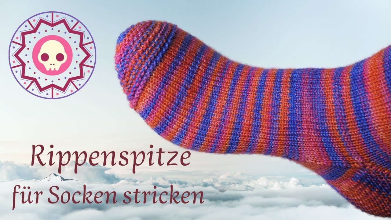 Sockenspitze gerippt - die Rippenspitze stricken